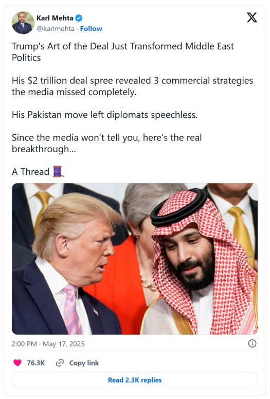 A picture of Trump and MBS in discussion